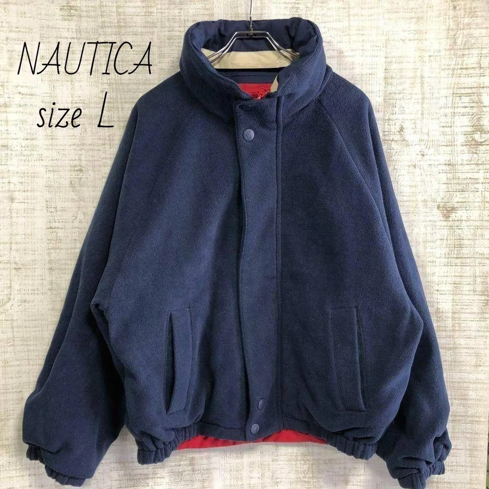 NAUTICA ノーティカ ナイロンジャケット リバーシブル ネイビー 赤 L