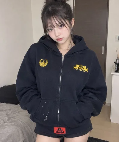 ⭐️⭐️GEEK ネイビー ジップアップパーカー ペイント加工値下げ可‼️