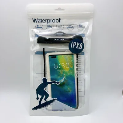 防水ケース 黒 クリア スマホ IPX8 防水 携帯ケース タッチ 顔認証