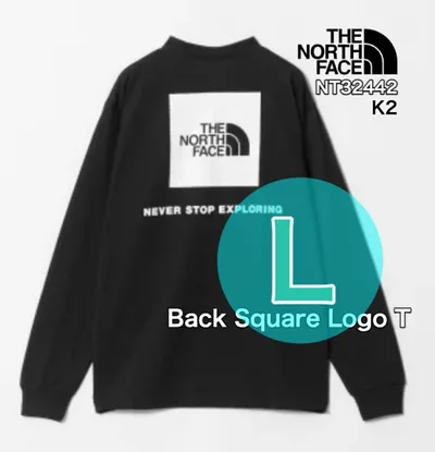【 L 】K2☆ブラック★ バックスクエア ロゴTシャツ★ノースフェイス
