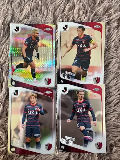 鹿島アントラーズ Topps Chrome トレーディングカード 4枚セット