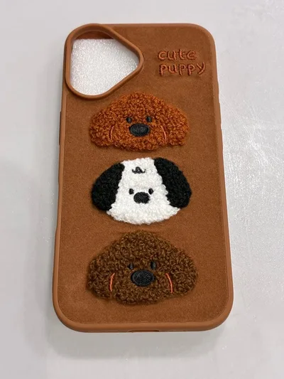 iPhone16ケース ブラウン 茶色 犬 ドッグ