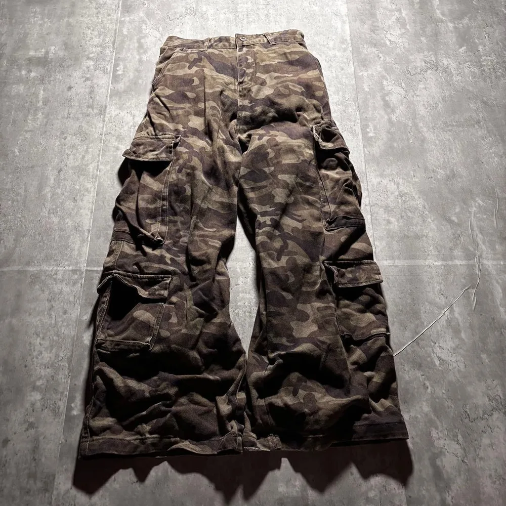 archive Y2K ワイド フレア バギー カーゴパンツ カモフラ 極太