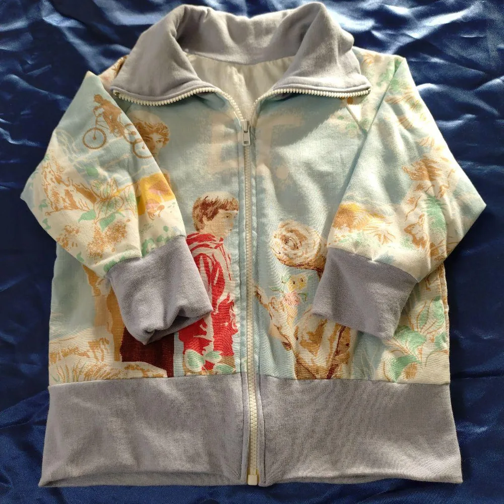 【レア、ヴィンテージ、シーツリメイク】E.T. ベビー ジップアップパーカー