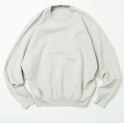 Relax Fit リラックスフィット スウェットライク クルーネック ニット灰