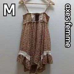 axes femmeアクシーズファム 花柄チュニックキャミソール Mサイズ