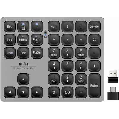 ワイヤレス テンキー Bluetooth 2.4G USB Type-C充電