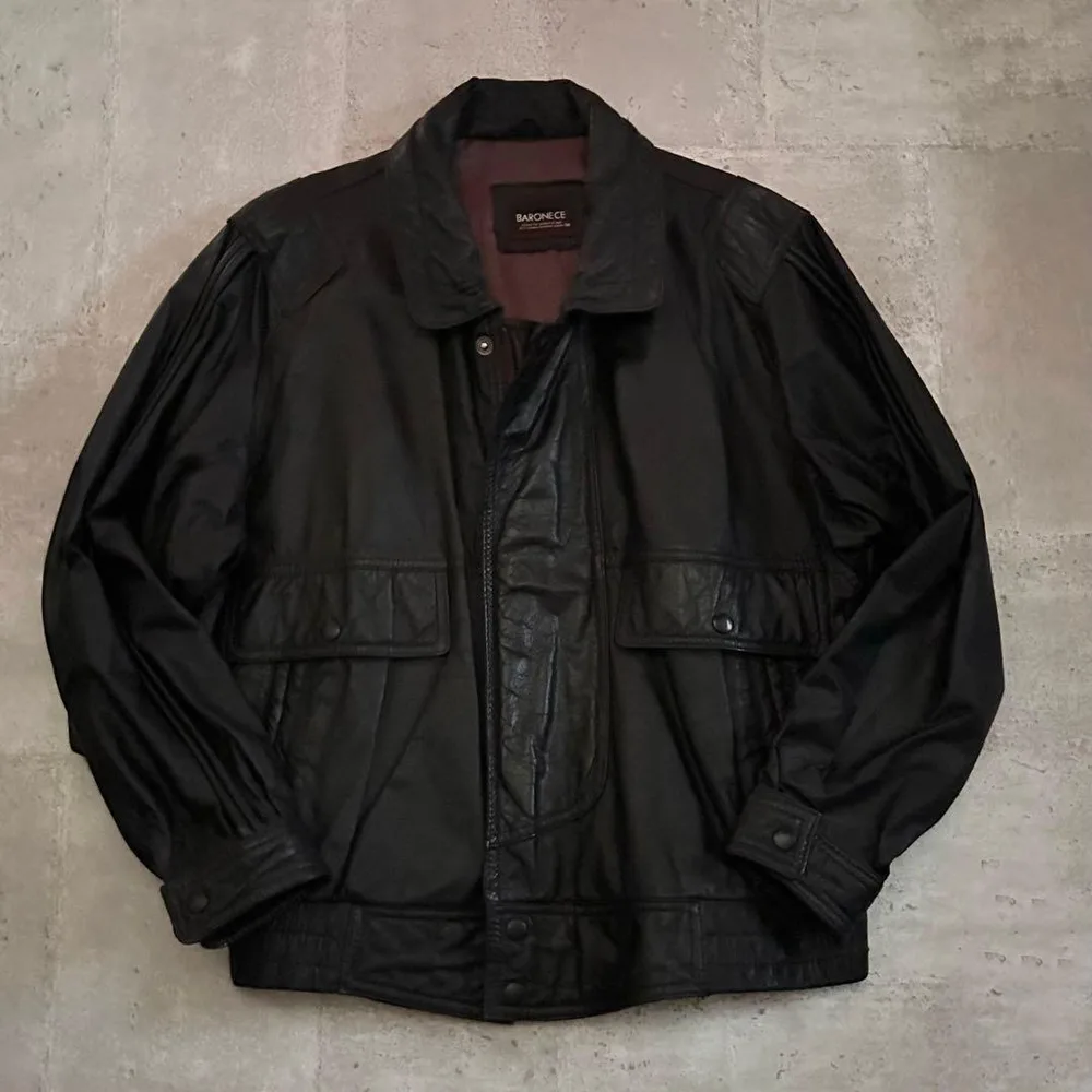 90s Vintage A-2 フライトジャケット 短丈 本革 牛革 ブルゾン