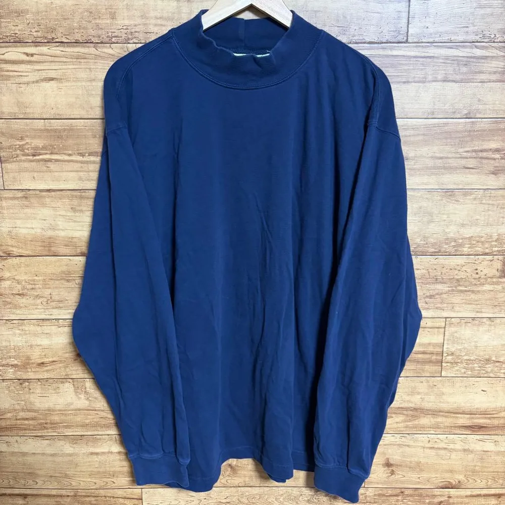 Eddie Bauer エディーバウアー モックネック長袖Tシャツ ロンT 古着