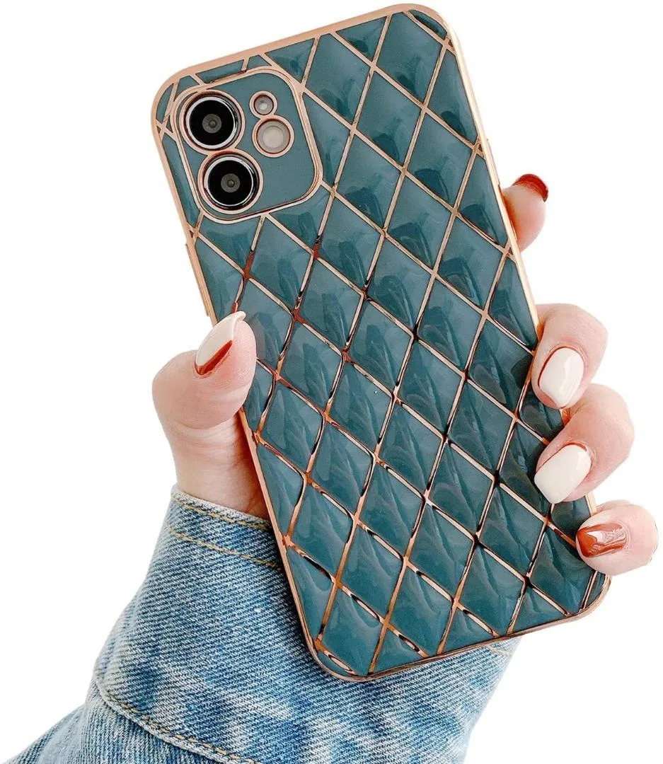 iPhoneXRケースグレーブルーチスマホケース