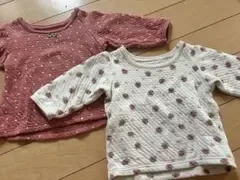 女の子用 長袖肌着 2枚セット 80cm