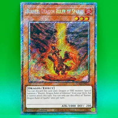 遊戯王 英語 炎征竜-バーナー RA03 プラチナシークレット 海外