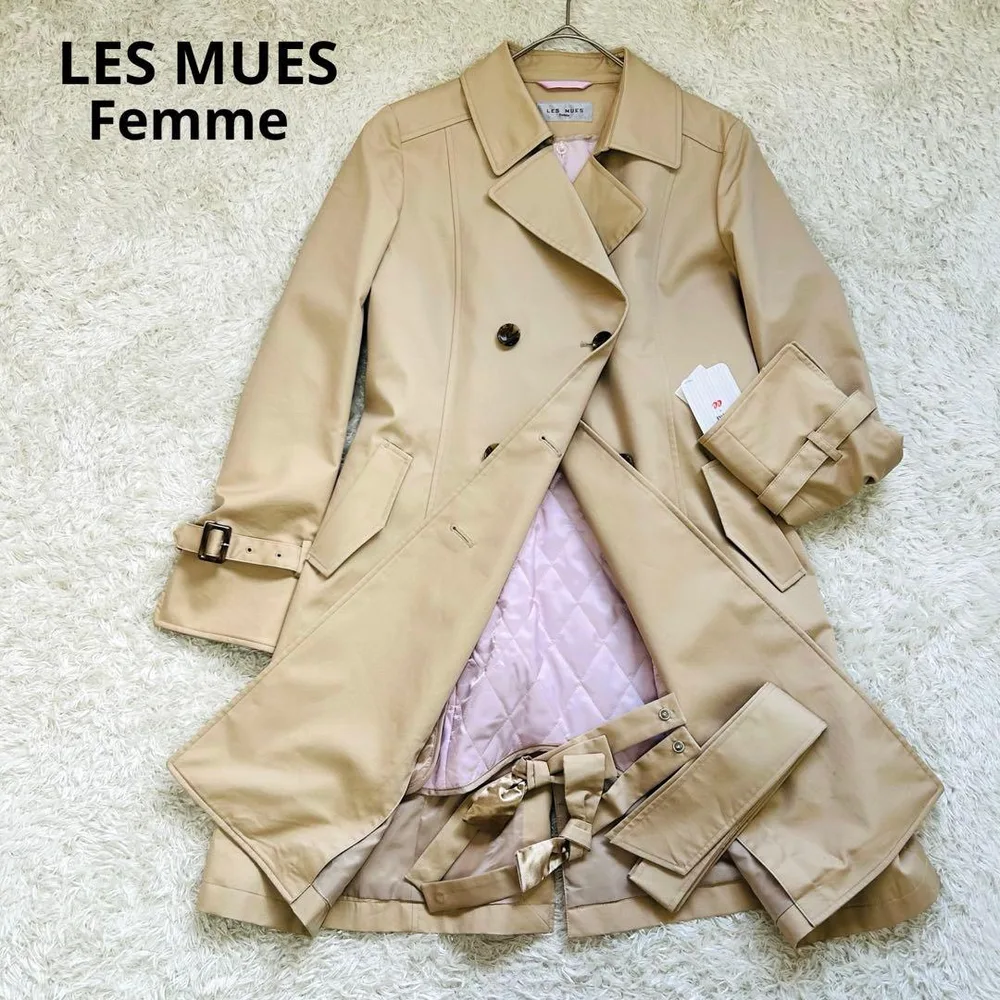 新品AOKI LES MUES ライナー付トレンチコート 4WAY ピンク S