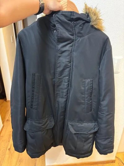 【美品】GAP ファー付き N-3B フライトジャケット 黒 メンズ Lサイズ