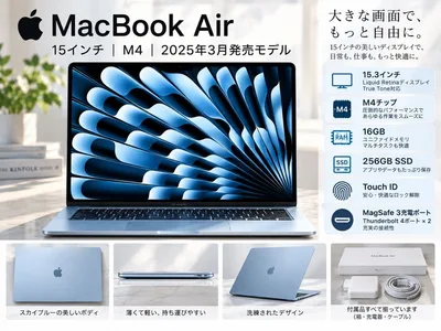 MacBook Air 15インチ /M4 /16GB /256G スカイブルー