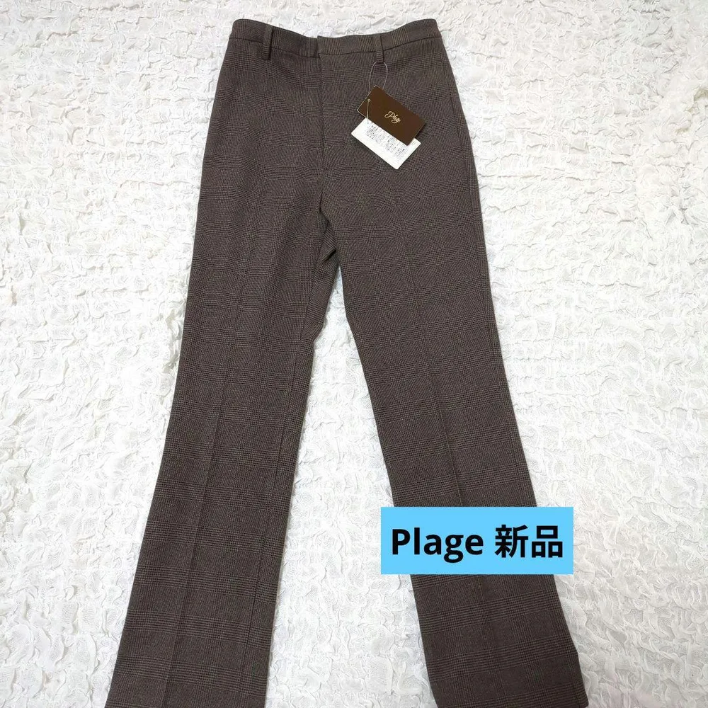 新品 プラージュ センタープレス ソモウ スラックス パンツ ストレッチ