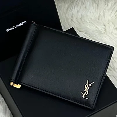 ◆極美品◆SAINT LAURENT マネークリップ 二つ折り財布 ブラック