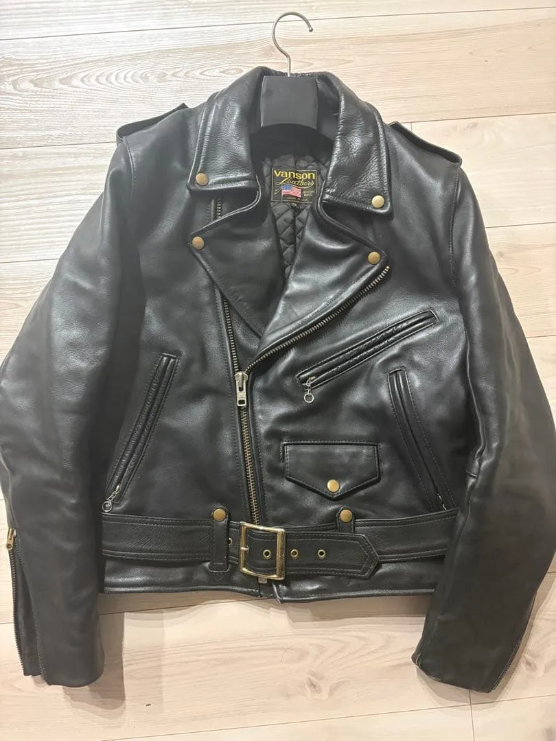 VANSON LEATHERS ダブルライダースジャケット 黒 38サイズ
