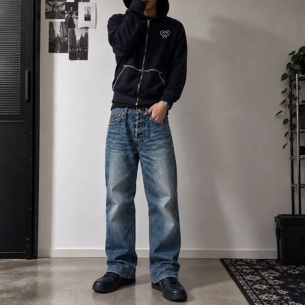 Archive Levi’s 501 denim 鬼ヒゲ swag ボタンフライ
