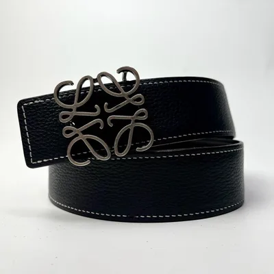 ◆現行モデル/極美品◆LOEWE アナグラム ベルト レザー ブラック 90