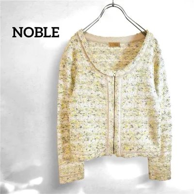 【oa12】NOBLE ノーカラージャケット ジップアップ 日本製