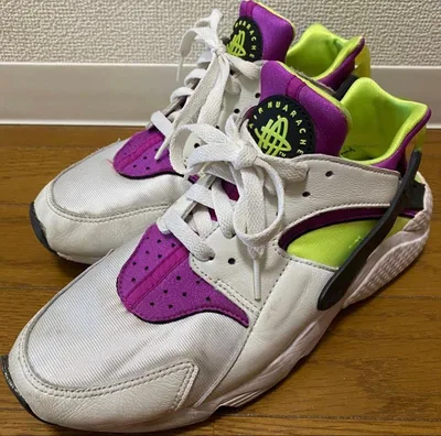 NIKE AIR HUARACHE スニーカー パープル ライム 26cm