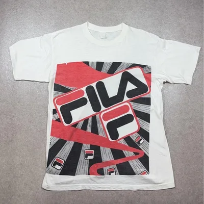 FILA ビッグロゴTシャツ ホワイト M-L相当