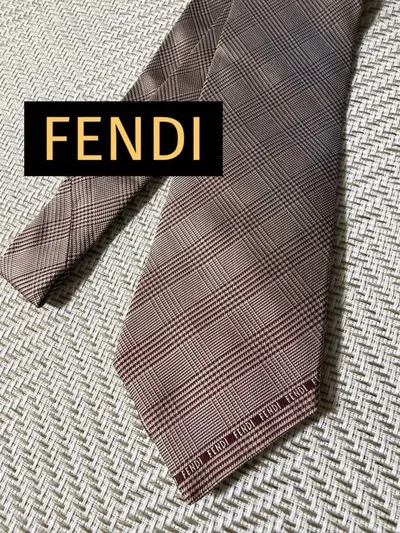 FENDI ネクタイ グレンチェック ブラウン