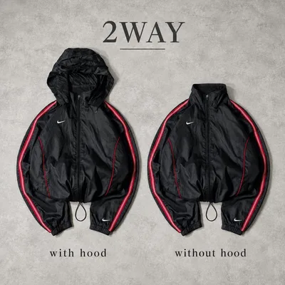 y2k NIKE 2way nylon jacket red line tech