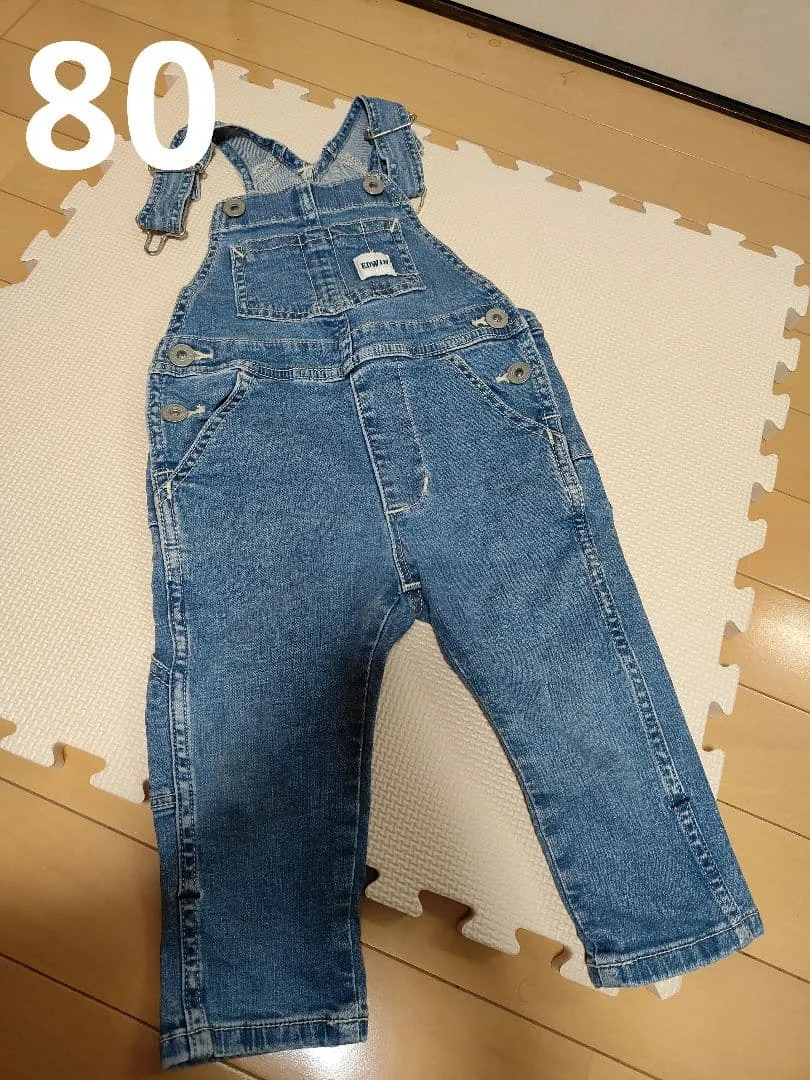 EDWIN デニムオーバーオール 80