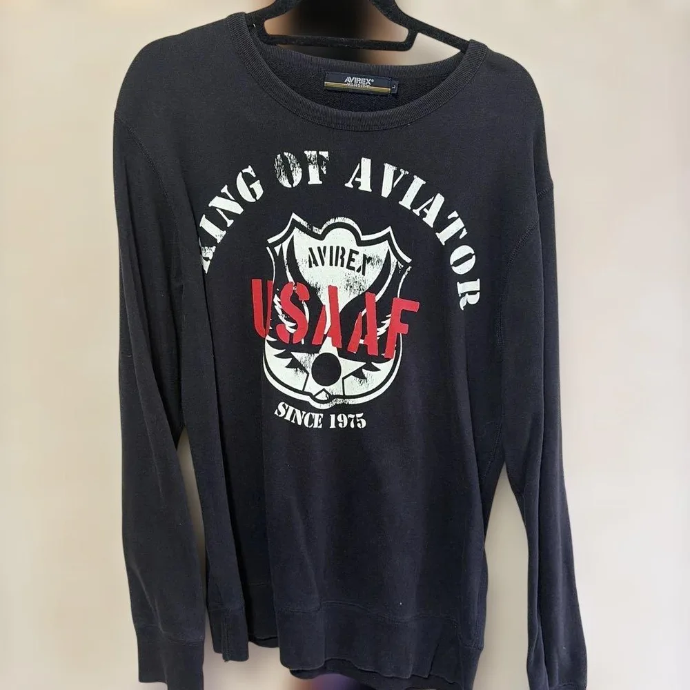 AVIREX VARSITY スウェット トレーナー ブラック L