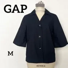 GAP テーラードジャケット ネイビー系 濃紺 五分袖 M