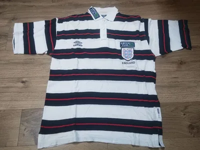 England national team 1998–2000 model striped polo shirt (vintage
