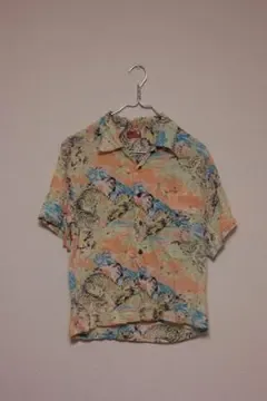 【50s 当時物 オリジナル】ヴィンテージ アロハシャツ 虎柄 和柄 レーヨン