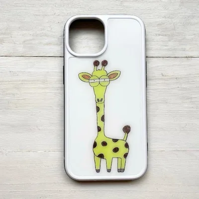 スマホケース iPhone17/16 ガラスケース キリン かわいい