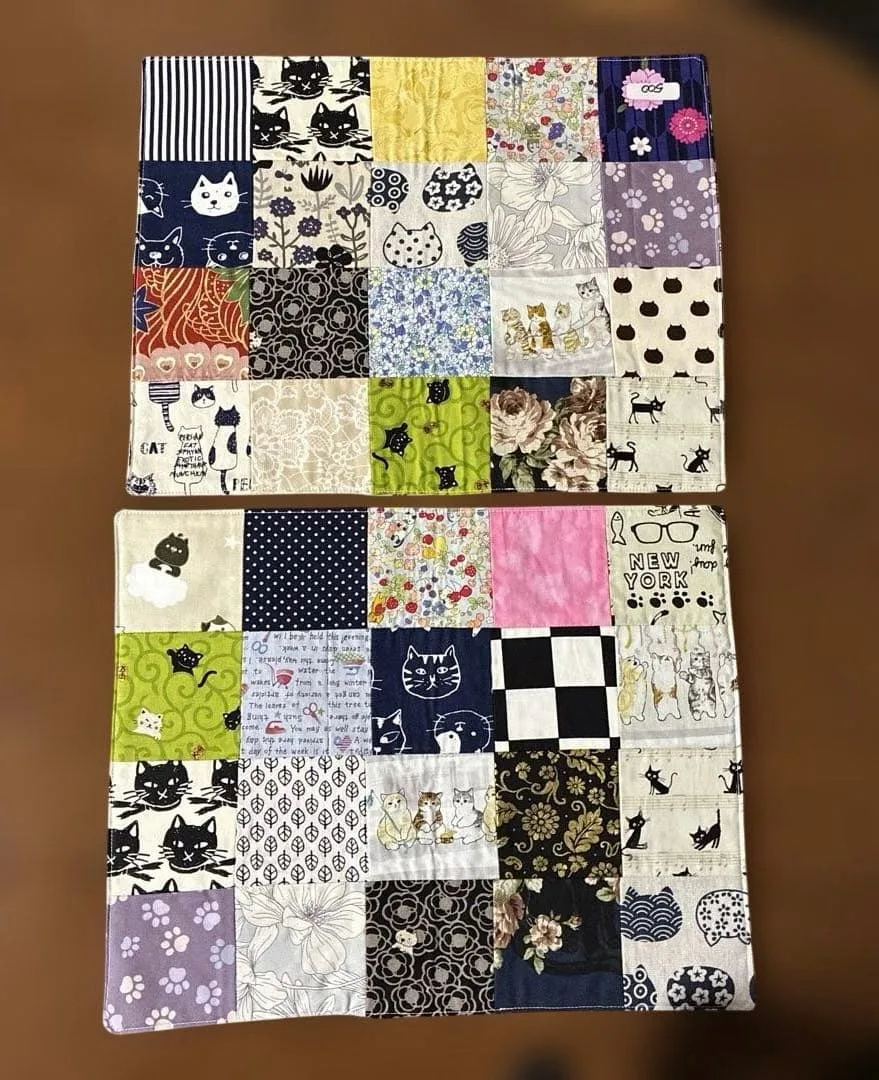 猫柄 ランチョンマット 2枚セット ① ハンドメイド