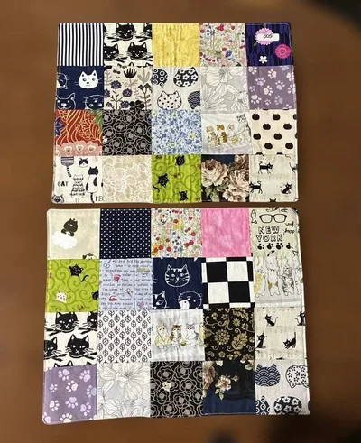 猫柄 ランチョンマット 2枚セット ① ハンドメイド