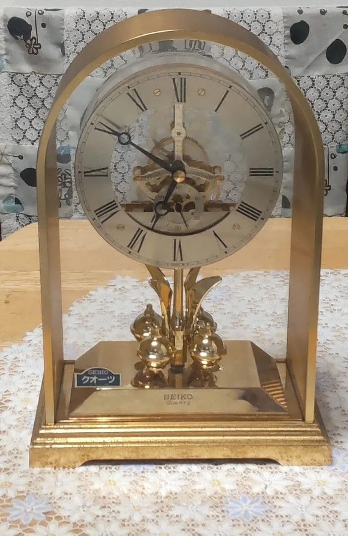 ジャンク品 SEIKO ゴールド アーチ型 置時計