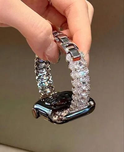Apple Watch用 キラキラ バンド ベルト シルバー