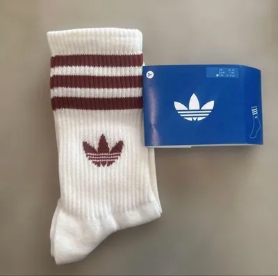 adidas スポーツソックス ホワイト/レッド M 25-27cm