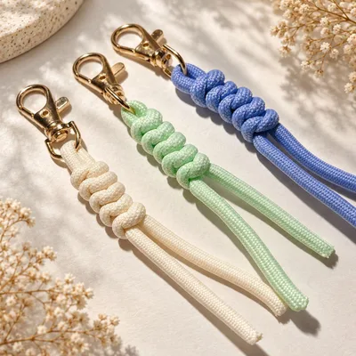パラコードチャーム 3個セット バッグチャーム キーホルダー