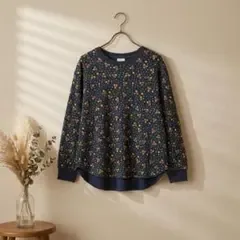 niko and KEITA MARUYAMA(L)長袖Tシャツ/紺色/花柄