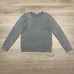 GU クルーネック 長袖ニット グレー S