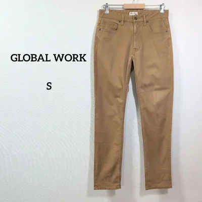 GLOBAL WORK チノパン S ベージュ スリム ストレッチ 定番