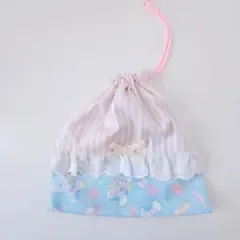 キャンディくま柄➁ コップ入れ・巾着・コップ袋★ハンドメイド 入園・入学