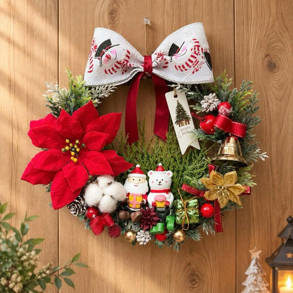 クリスマスリース フラワーリース 季節のリース ポインセチア
