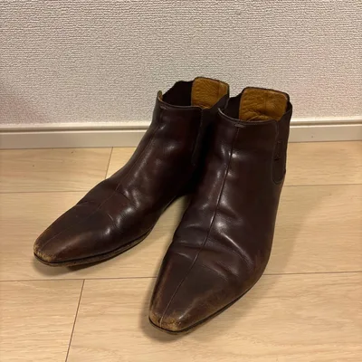 GUCCI サイドゴアブーツ オールド レザー ブラウン