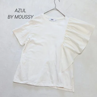 アズールバイマウジー レディーストップス 半袖 Tシャツ フリル M アイボリー