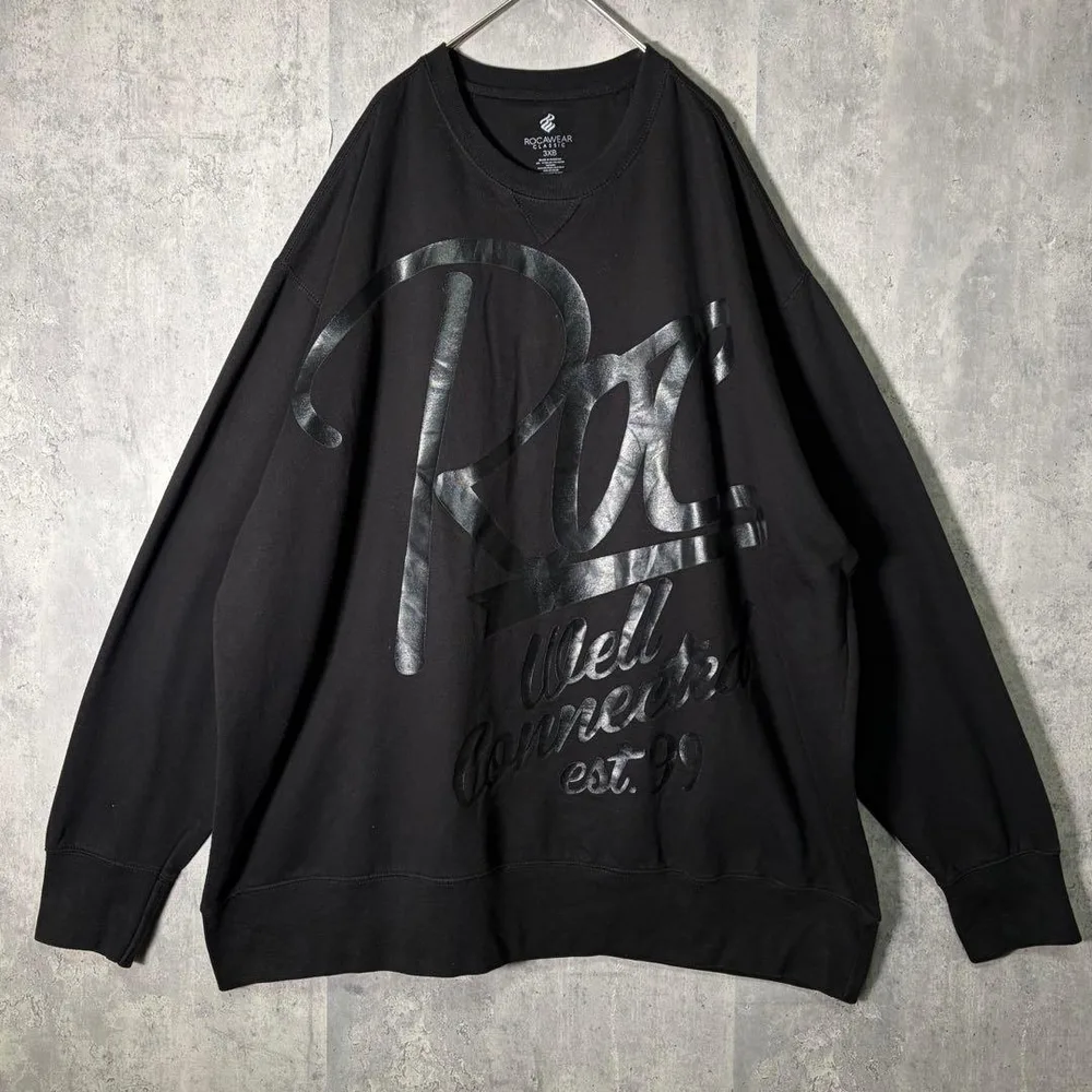 Rocawear ビッグプリント スウェット 黒 ビッグシルエット HIPHOP