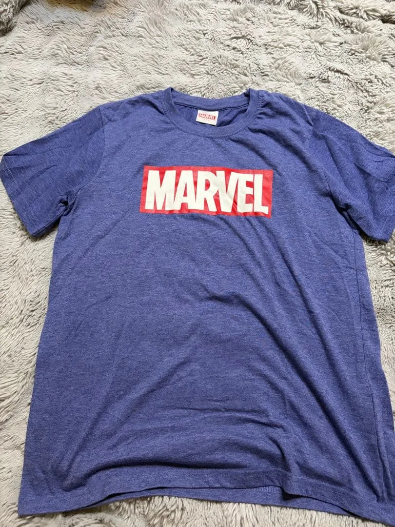 MARVEL ロゴ Tシャツ ブルー L